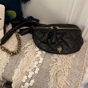 Kurt Geiger black leather sling bag/waist bag. Adjustable. Authentic. Worn once